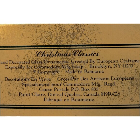 Christmas Classics Ornament Hand Decorated Blown Glass Glitter Romania Craftsmen - Picture 11 of 13